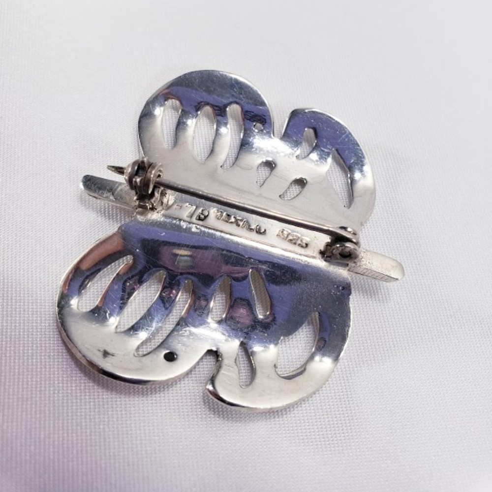 Vintage Taxco Sterling Butterfly Brooch - Picture 6 of 8